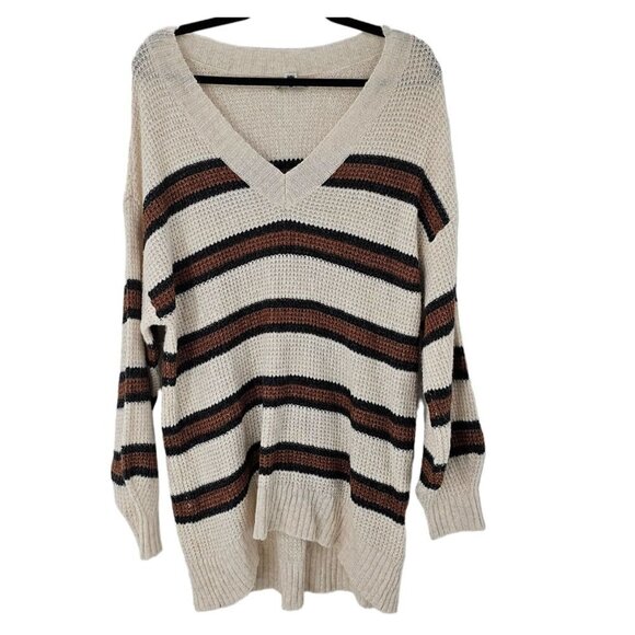 American Eagle Outfitters Sweaters - American Eagle Soft Cozy Sweater Size Small Stripe Long Sleeve Boxy Neutral